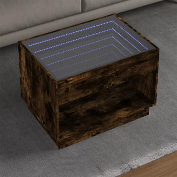 ARDEBO.de - Couchtisch mit Infinity-LED Räuchereiche 70x50x50 cm