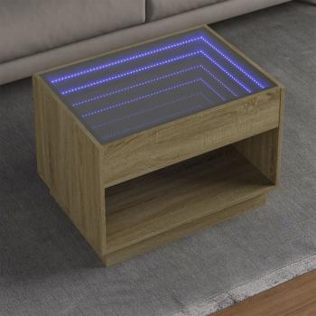 ARDEBO.de - Couchtisch mit Infinity-LED Sonoma-Eiche 70x50x50 cm
