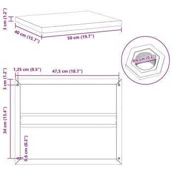 Wandregale 2 Stk. 50x40x3 cm Silbern Edelstahl
