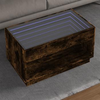 ARDEBO.de - Couchtisch mit Infinity-LED Räuchereiche 90x50x50 cm