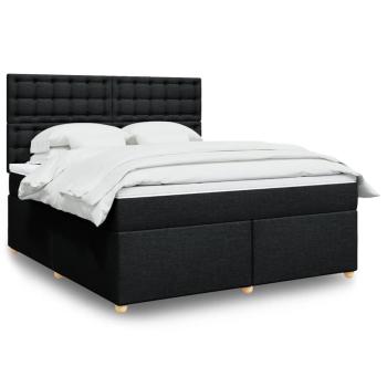 ARDEBO.de - Boxspringbett mit Matratze Schwarz 180x200 cm Stoff