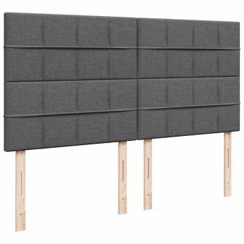 Boxspringbett mit Matratze Dunkelgrau 200x200 cm Stoff
