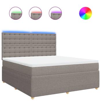 ARDEBO.de - Boxspringbett mit Matratze Taupe 180x200 cm Stoff