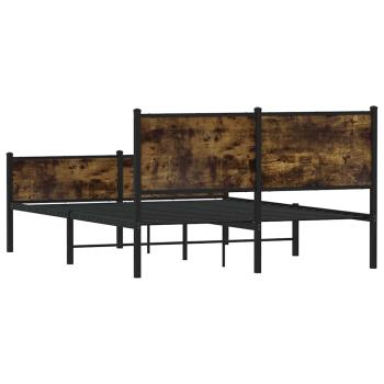 Metallbett ohne Matratze Räuchereiche 140x190 cm