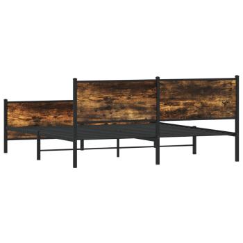 Metallbett ohne Matratze Räuchereiche 183x213 cm