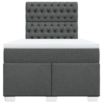 Boxspringbett mit Matratze Dunkelgrau 120x200 cm Stoff