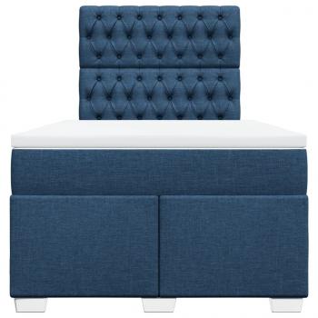 Boxspringbett mit Matratze Blau 120x200 cm Stoff