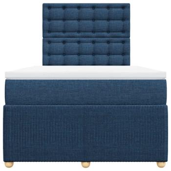 Boxspringbett mit Matratze Blau 120x200 cm Stoff