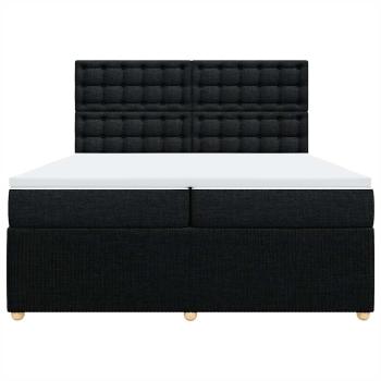 Boxspringbett mit Matratze Schwarz 200x200 cm Stoff