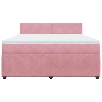 ARDEBO.de - Boxspringbett mit Matratze Rosa 180x200 cm Samt
