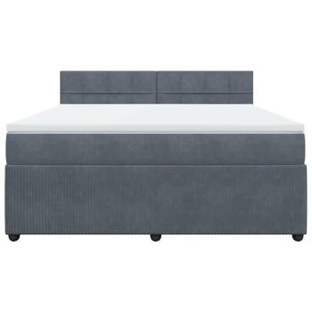 Boxspringbett mit Matratze Dunkelgrau 180x200 cm Samt