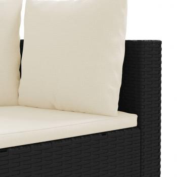 7-tlg. Garten-Sofagarnitur mit Kissen Schwarz Poly Rattan