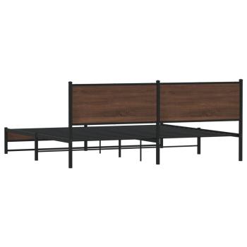 Metallbett ohne Matratze Braun Eichen-Optik 200x200 cm