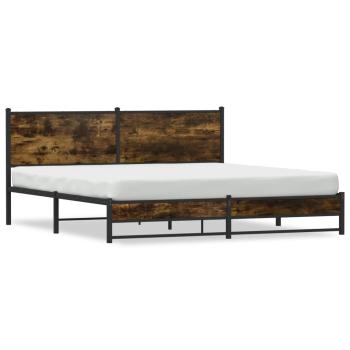 ARDEBO.de - Metallbett ohne Matratze Räuchereiche 183x213 cm