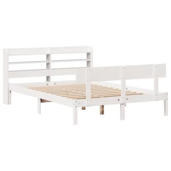 Massivholzbett ohne Matratze Weiß 140x200 cm Kiefernholz