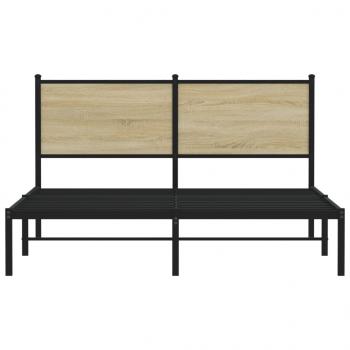Metallbett ohne Matratze Sonoma-Eiche 140x190 cm