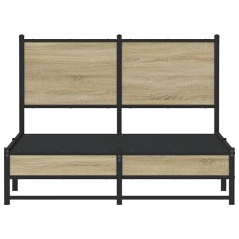 Metallbett ohne Matratze Sonoma-Eiche 120x200 cm