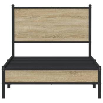 Metallbett ohne Matratze Sonoma-Eiche 80x200 cm