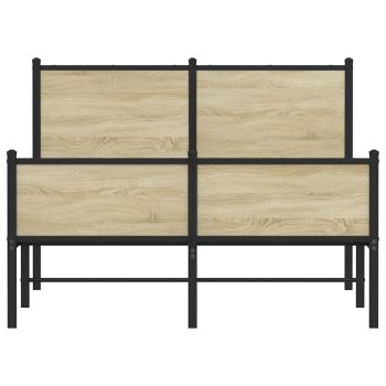 Metallbett ohne Matratze Sonoma-Eiche 120x190 cm