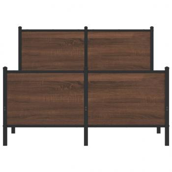 Metallbett ohne Matratze Braun Eichen-Optik 120x190 cm