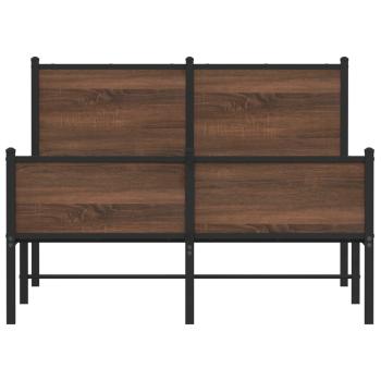 Metallbett ohne Matratze Eichen-Optik 120x190 cm