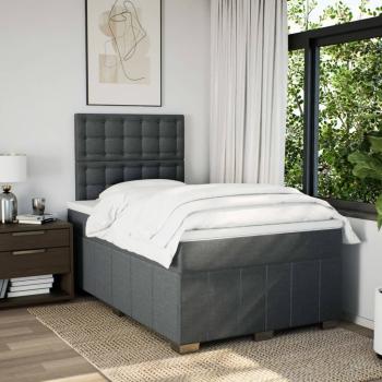 Boxspringbett mit Matratze Dunkelgrau 120x200 cm Stoff