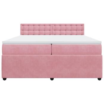 Boxspringbett mit Matratze Rosa 200x200 cm Samt