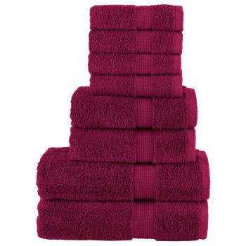 ARDEBO.de - 8 tlg. Premium-Handtuch-Set SOLUND Bordeaux 600 g/m²