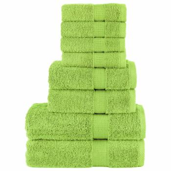ARDEBO.de - 8 tlg. Premium-Handtuch-Set SOLUND Apfelgrün 600 g/m²