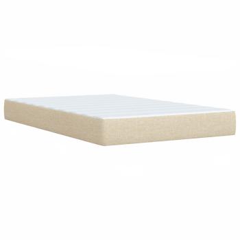 ARDEBO.de - Boxspringbett mit Matratze Creme 120x200 cm Stoff