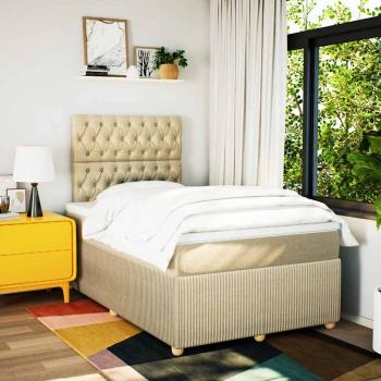 Boxspringbett mit Matratze Creme 120x190 cm Stoff