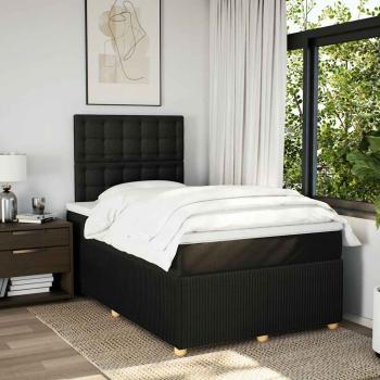 Boxspringbett mit Matratze Schwarz 120x200 cm Stoff