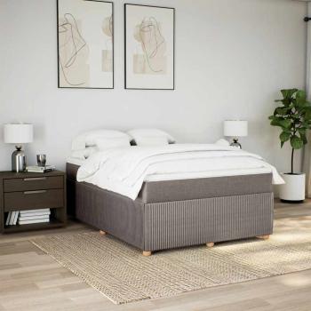 Boxspringbett mit Matratze Taupe 140x190 cm Stoff