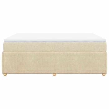 Boxspringbett mit Matratze Creme 160x200 cm Stoff