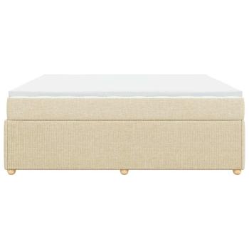 Boxspringbett mit Matratze Creme 200x200 cm Stoff