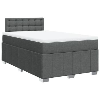 ARDEBO.de - Boxspringbett mit Matratze Dunkelgrau 120x200 cm Stoff