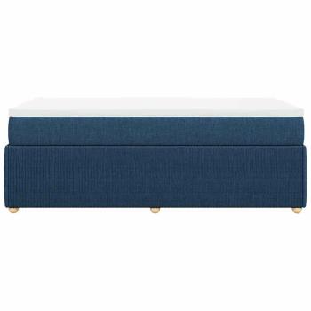 Boxspringbett mit Matratze Blau 100x200 cm Stoff
