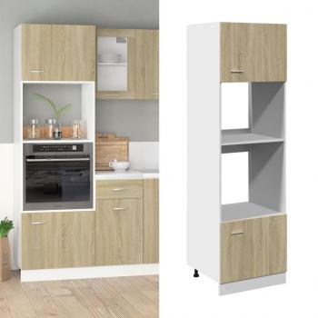ARDEBO.de - Mikrowellenumbauschrank Sonoma-Eiche 60x57x207 cm Holzwerkstoff
