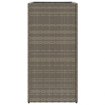 Pflanzkübel Grau 40x40x80 cm Poly Rattan
