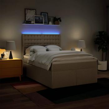 Boxspringbett mit Matratze Creme 140x200 cm Stoff