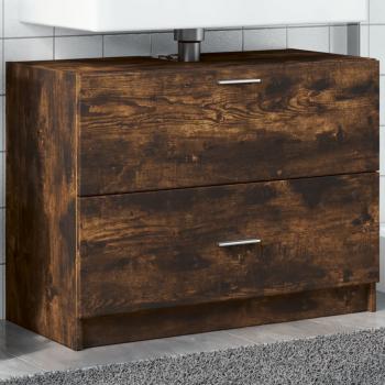 ARDEBO.de - Waschbeckenunterschrank Räuchereiche 78x37x59 cm Holzwerkstoff