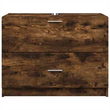 Waschbeckenunterschrank Räuchereiche 78x37x59 cm Holzwerkstoff