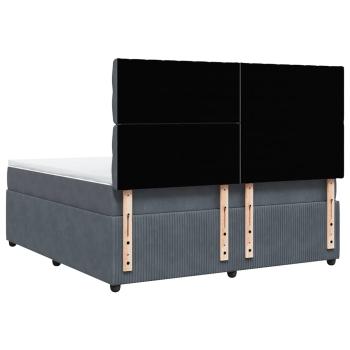 ARDEBO.de - Boxspringbett mit Matratze Dunkelgrau 180x200 cm Samt