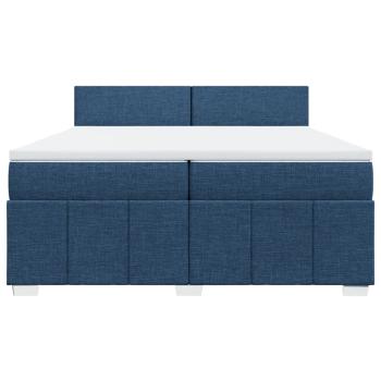 ARDEBO.de - Boxspringbett mit Matratze Blau 200x200 cm Stoff