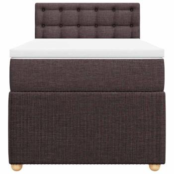 Boxspringbett mit Matratze Dunkelbraun 90x200 cm Stoff