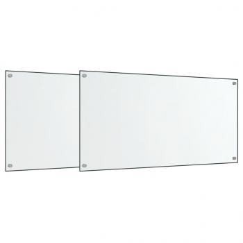 Küchenrückwände 2 Stk. Transparent 80x50 cm Hartglas