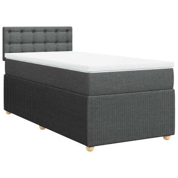 ARDEBO.de - Boxspringbett mit Matratze Dunkelgrau 100x200 cm Stoff