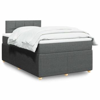 ARDEBO.de - Boxspringbett mit Matratze Dunkelgrau 120x200 cm Stoff