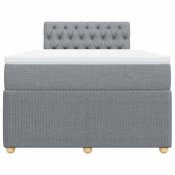 Boxspringbett mit Matratze Hellgrau 120x200 cm Stoff