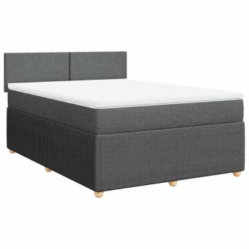 Boxspringbett mit Matratze Dunkelgrau 140x190 cm Stoff